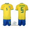 Officiële Voetbalshirt + Korte Broek Brazilië Casemiro 5 Thuis WK 2022 - Kids